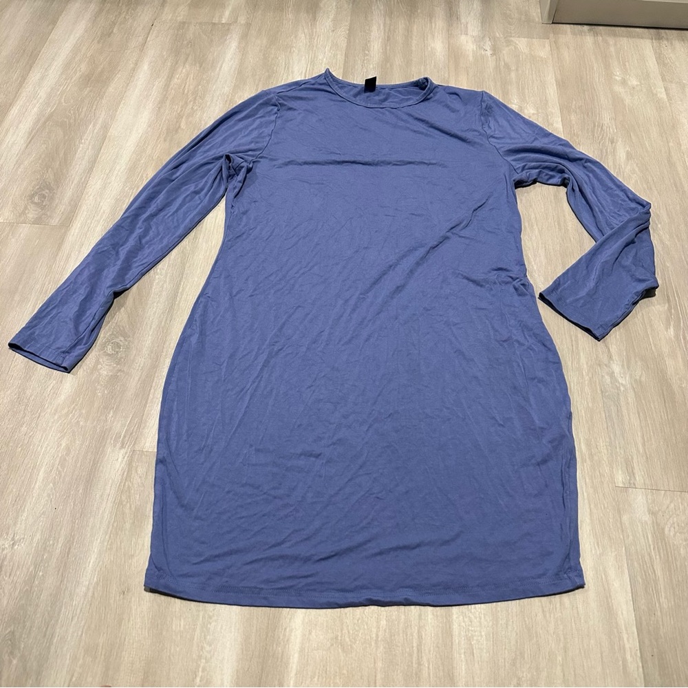 SHEIN Curve Blue Long Sleeve Stretch Body Dress Sz 2XL